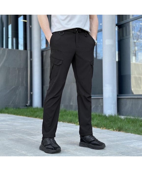 Карго штаны мужские черные Tactical Soft