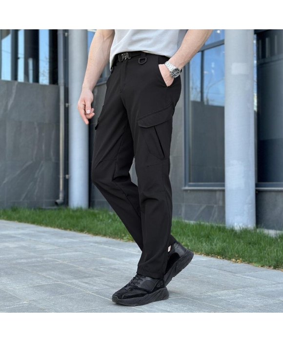 Карго штаны мужские черные Tactical Soft