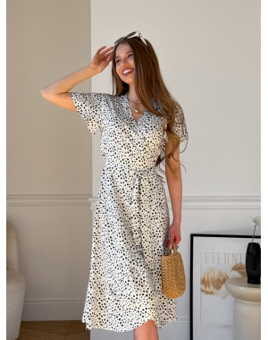 Сукня на запах у квітку зі штапелю біла Vicenza 700002203