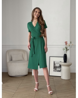 Сукня на запах в рубчик зелена Zocca 700001868