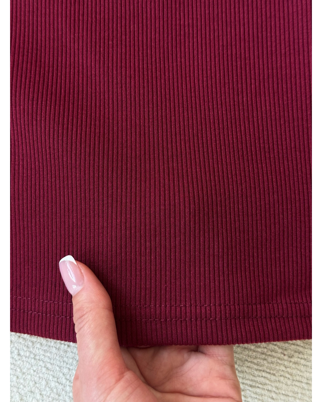 Сукня на запах в рубчик бордова Zocca 700001870