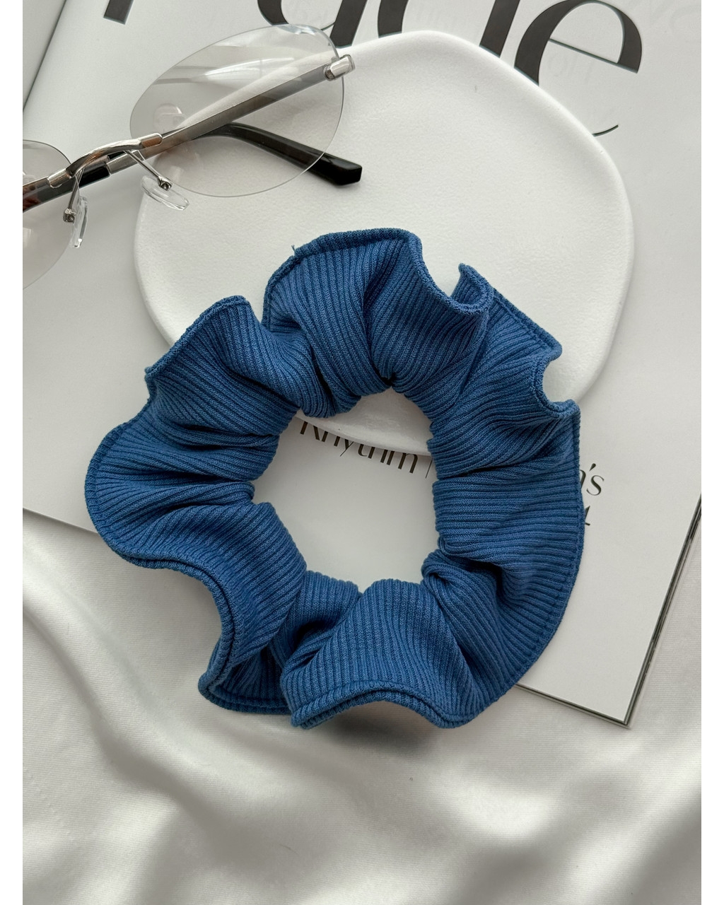 Довга сукня-поло в рубчик синя Bergamo 700002243