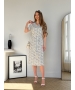 Сукня з комірцем у квіточку зі штапелю біла Tapi 700002223