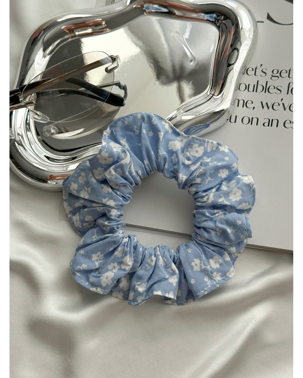 Сукня з комірцем у квіточку з штапельної тканини блакитна Tapi 700002222