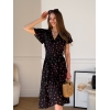 Сукня на запах у квітку зі штапелю чорна Vicenza 700002201