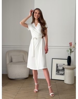 Сукня на запах у рубчик біла Zokka 700001869