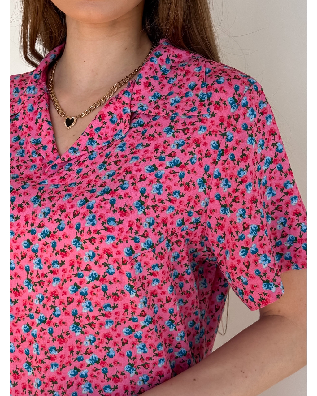 Сукня з комірцем у квіточку з штапелю рожева Tapi 700002227