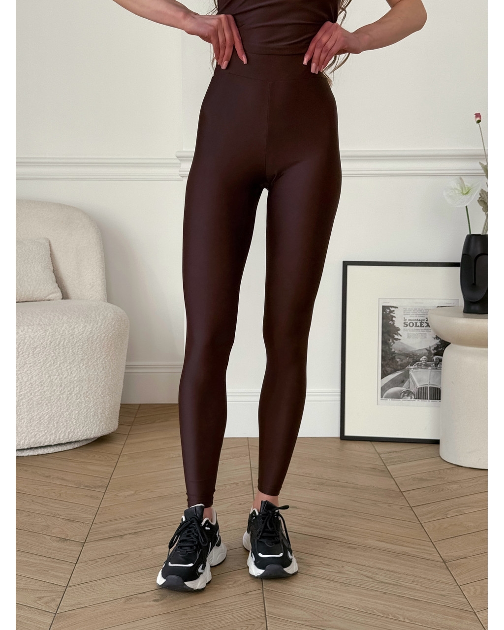 Лосини з біфлексу з ефектом Push-up 600000443 шоколадні
