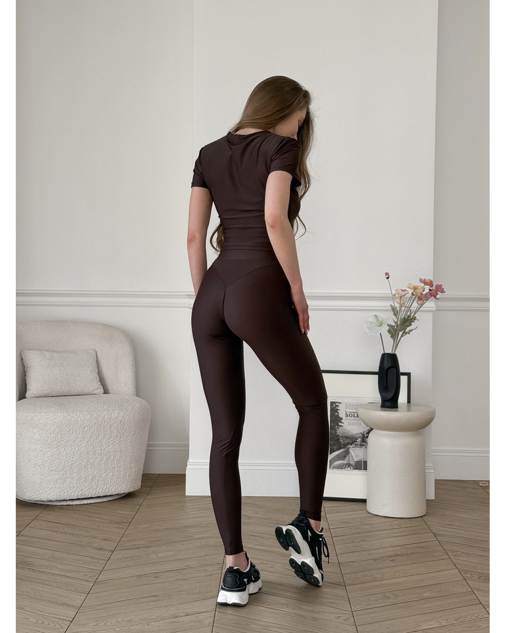 Лосини з біфлексу з ефектом Push-up 600000443 шоколадні
