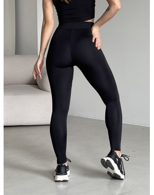 Гладкие лосины с высокой посадкой черные Napoli 600000301