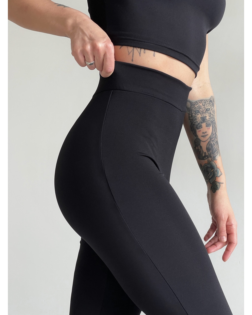 Гладкие лосины с высокой посадкой черные Napoli 600000301