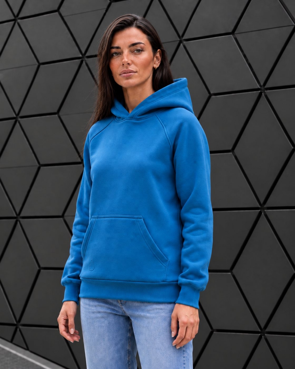 Жіноче худі тепле індиго з капюшоном Mishe 22330001