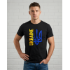 Чоловіча чорна футболка з синім гербом стильний повсякденний одяг Mishe 111000113