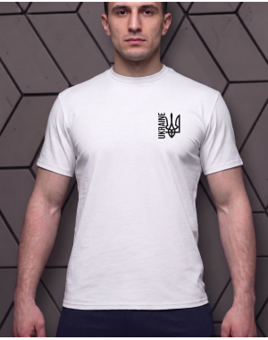 Патріотична чоловіча футболка з логотипом Ukraine Mishe 111000118-1 біла