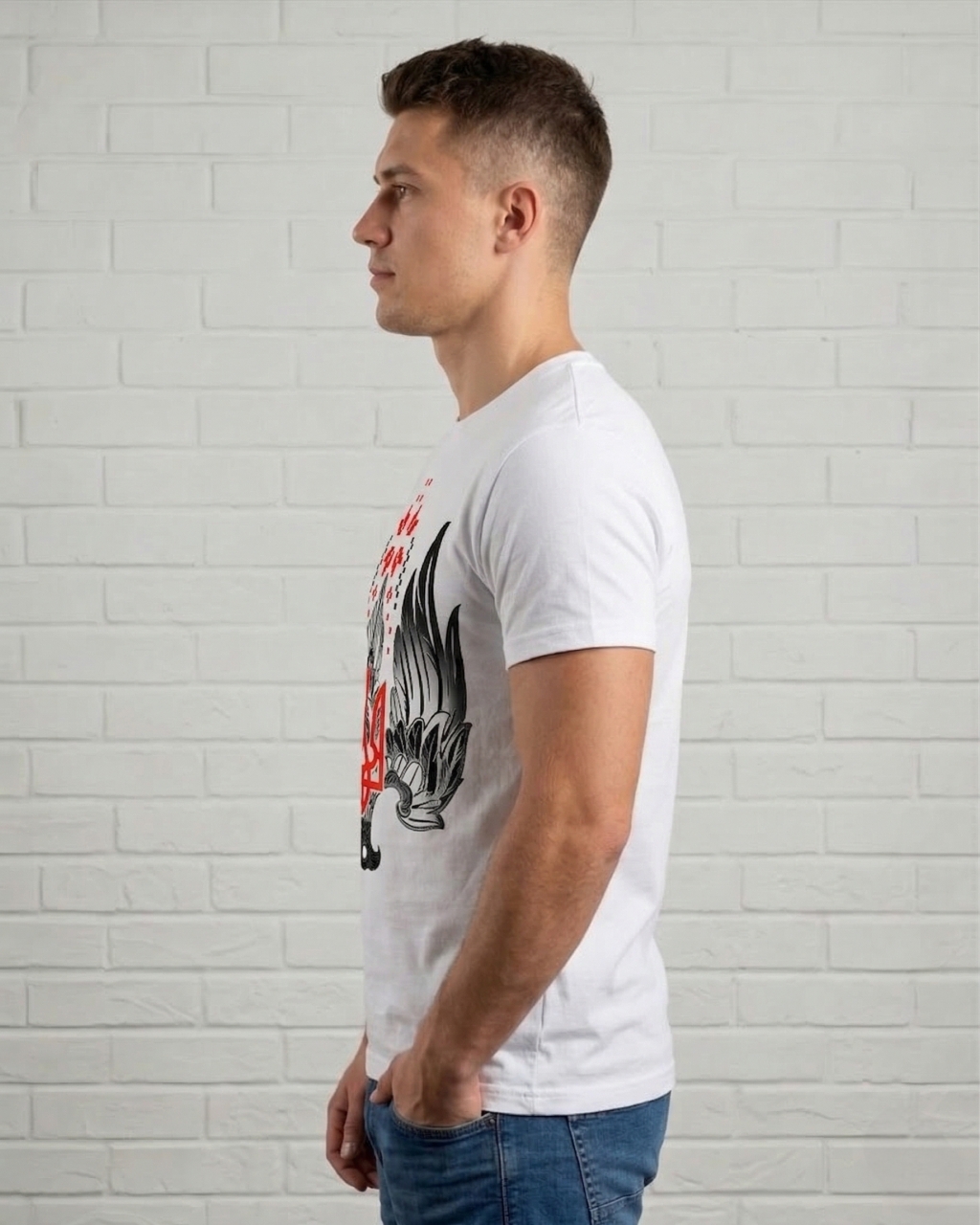 Футболка патриотическая повседневная Mishe 111000257 белая