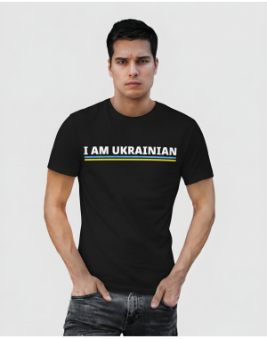 Чоловіча чорна футболка I'm Ukrainian Mishe 1110002627