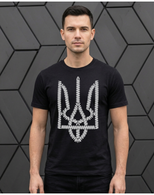 Чоловіча футболка з гербом і з патронами Mishe 11100077 чорна