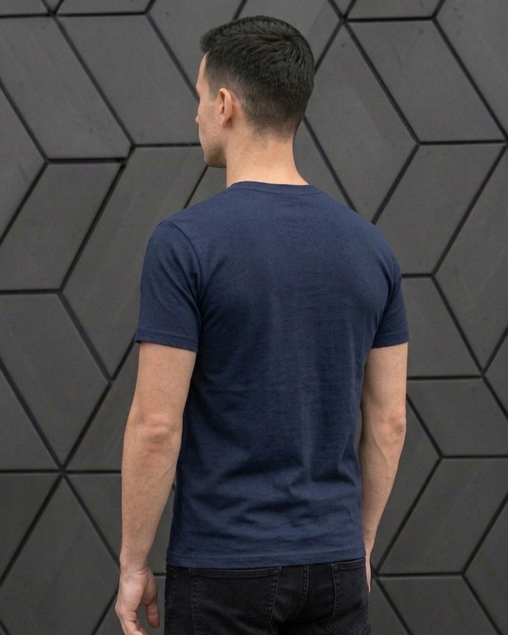 Чоловіча футболка з гербом і з патронами Mishe 11100077 синя