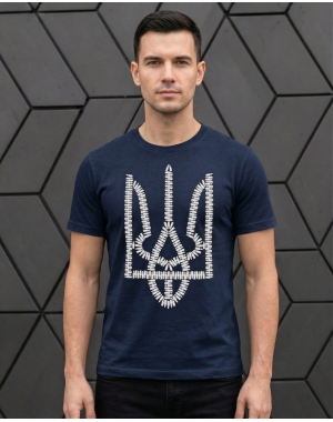 Чоловіча футболка з гербом і з патронами Mishe 11100077 синя