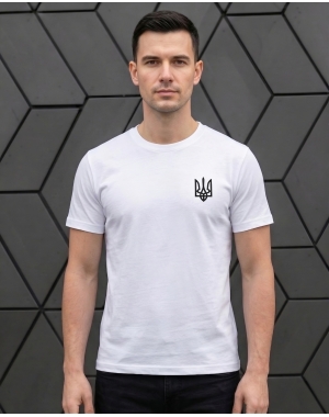 Чоловіча патріотична футболка з Гербом Mishe 1110008 біла