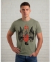Мужская футболка с красным Гербом Mishe 11100099-2 Хаки