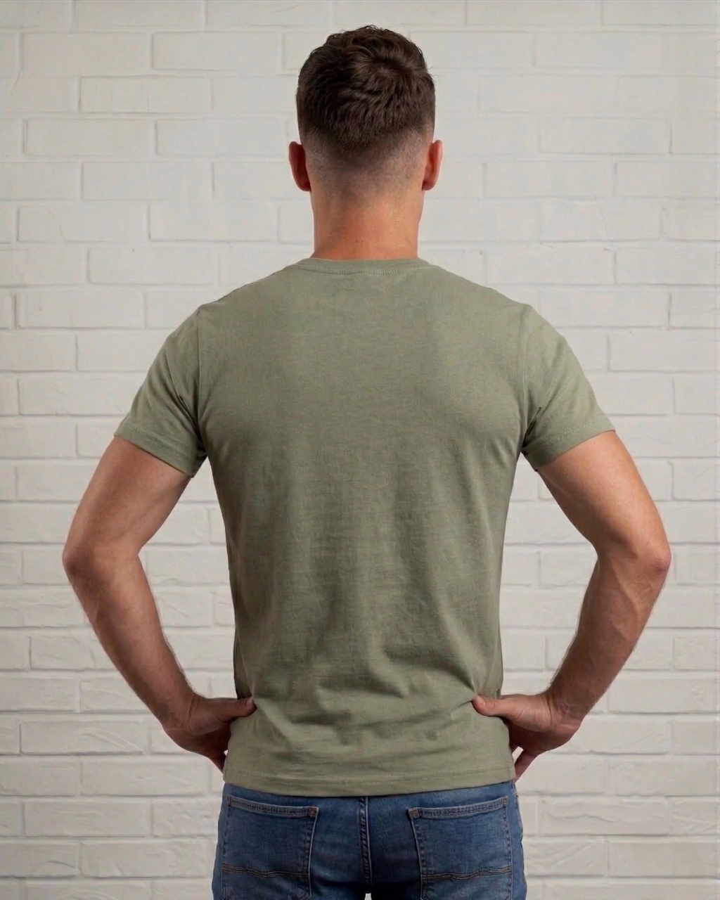 Мужская футболка с красным Гербом Mishe 11100099-2 Хаки