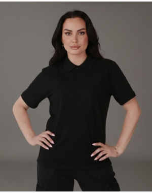 Жіноча футболка-поло чорного кольору