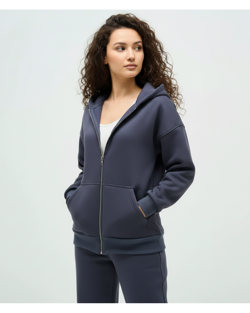 Жіноче худі тепле сіре на змійці Mishe 22320002