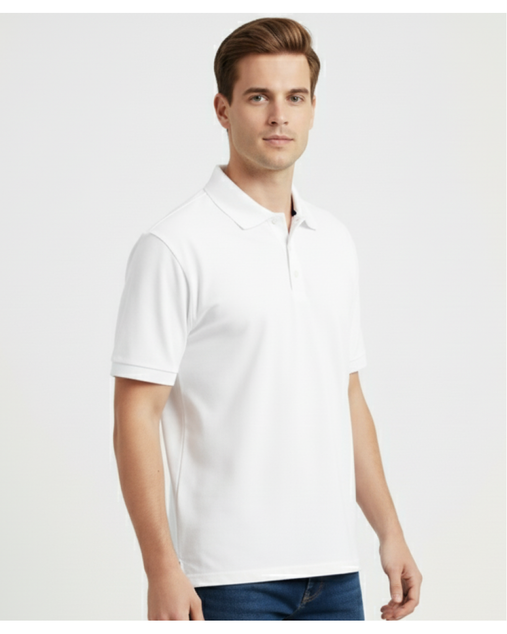 Футболка-поло чоловіча білого кольору