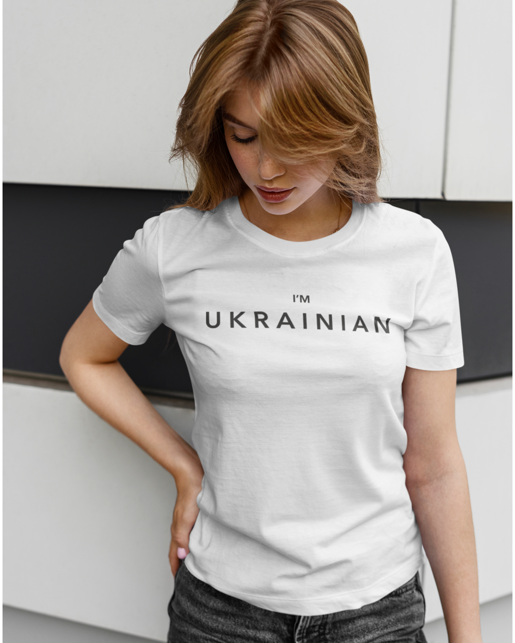 Футболка жіноча патріотична  I'm Ukrainian Mishe 2110005