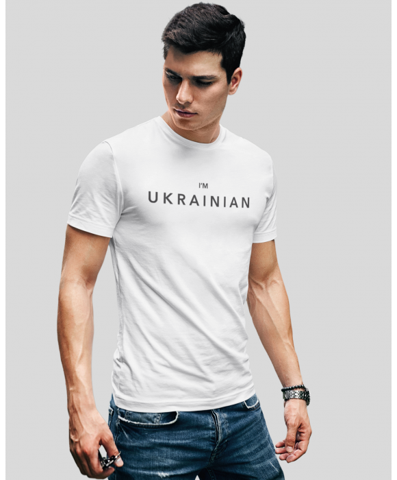 Мужская черная футболка I'm Ukrainian Mishe 111000112