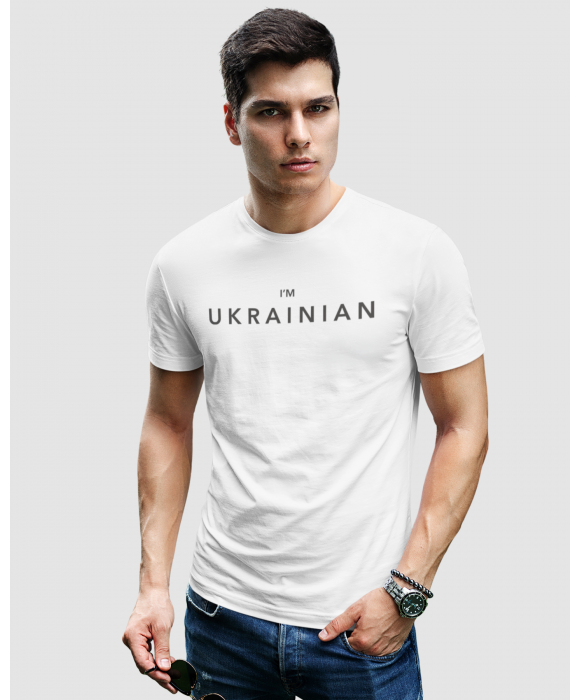 Мужская черная футболка I'm Ukrainian Mishe 111000112