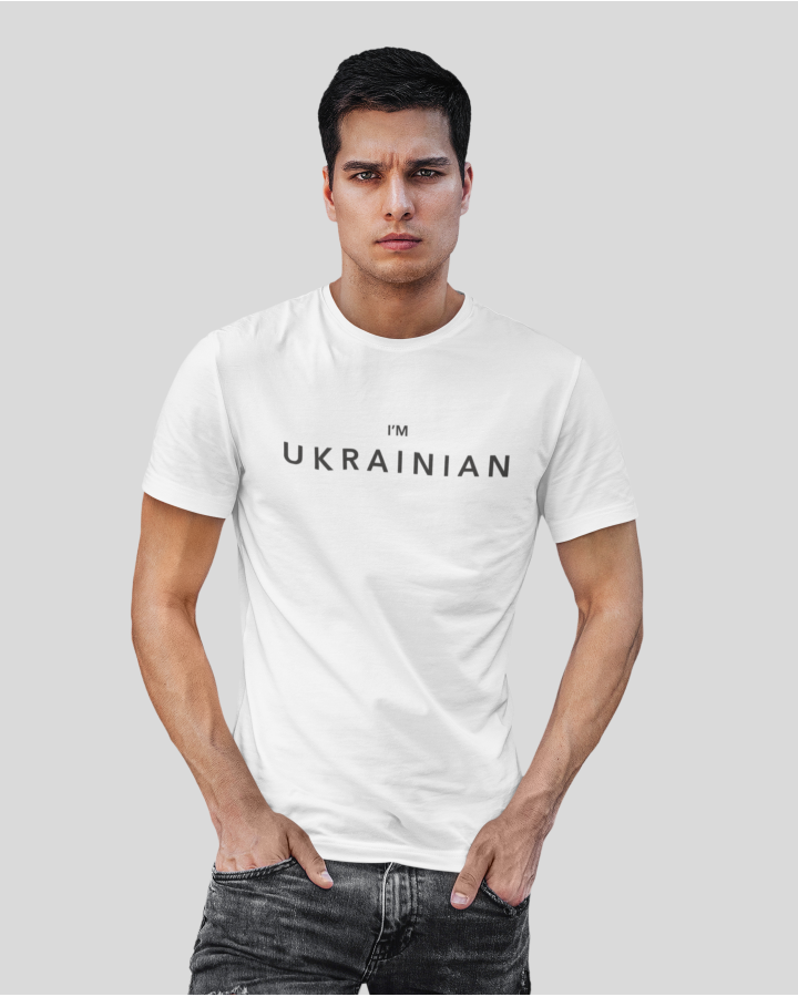 Мужская черная футболка I'm Ukrainian Mishe 111000112