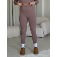 Теплі лосини в рубчик на флісі бежеві Merlini Труа