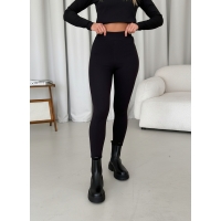 Безшовні теплі лосини на флісі чорні Merlini Вакка