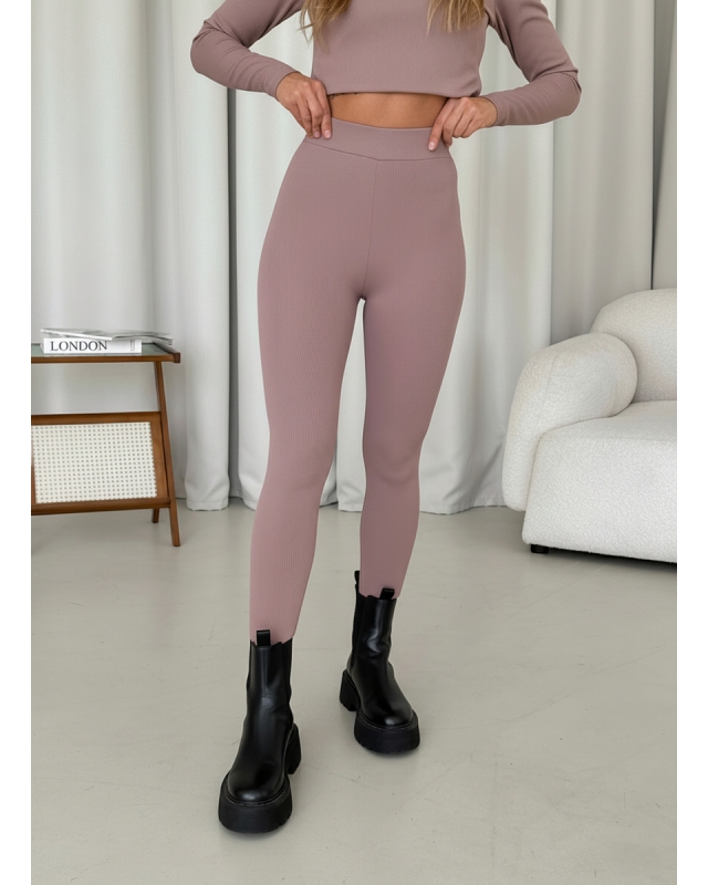 Безшовні теплі лосини на флісі бежеві Merlini Вакка