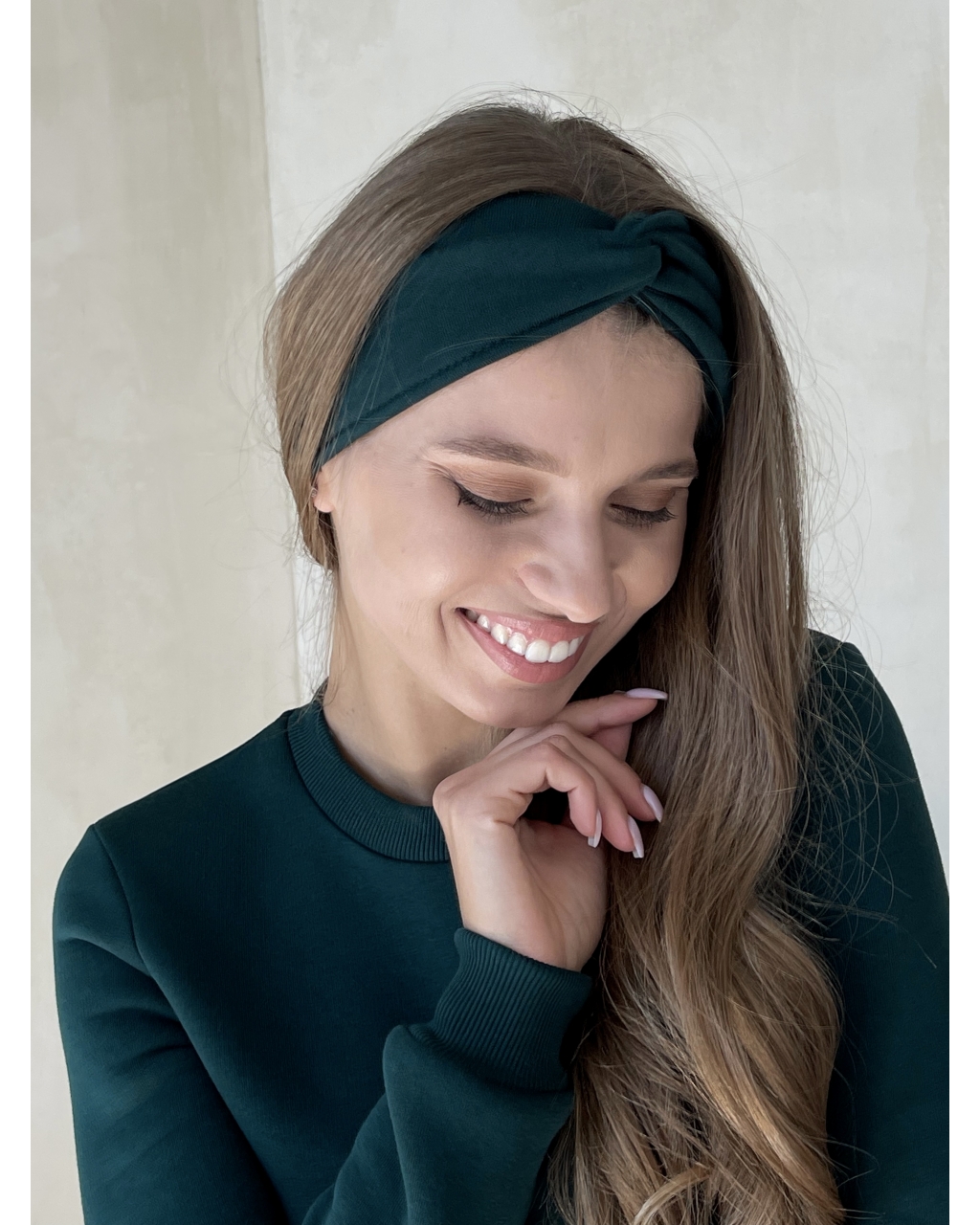 Повсякденна тепла зимова сукня на флісі нижче коліна зелена Merlini Валанс 700001022