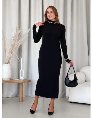 Сукня-гольф у рубчик чорна Merlini Молла 700001721