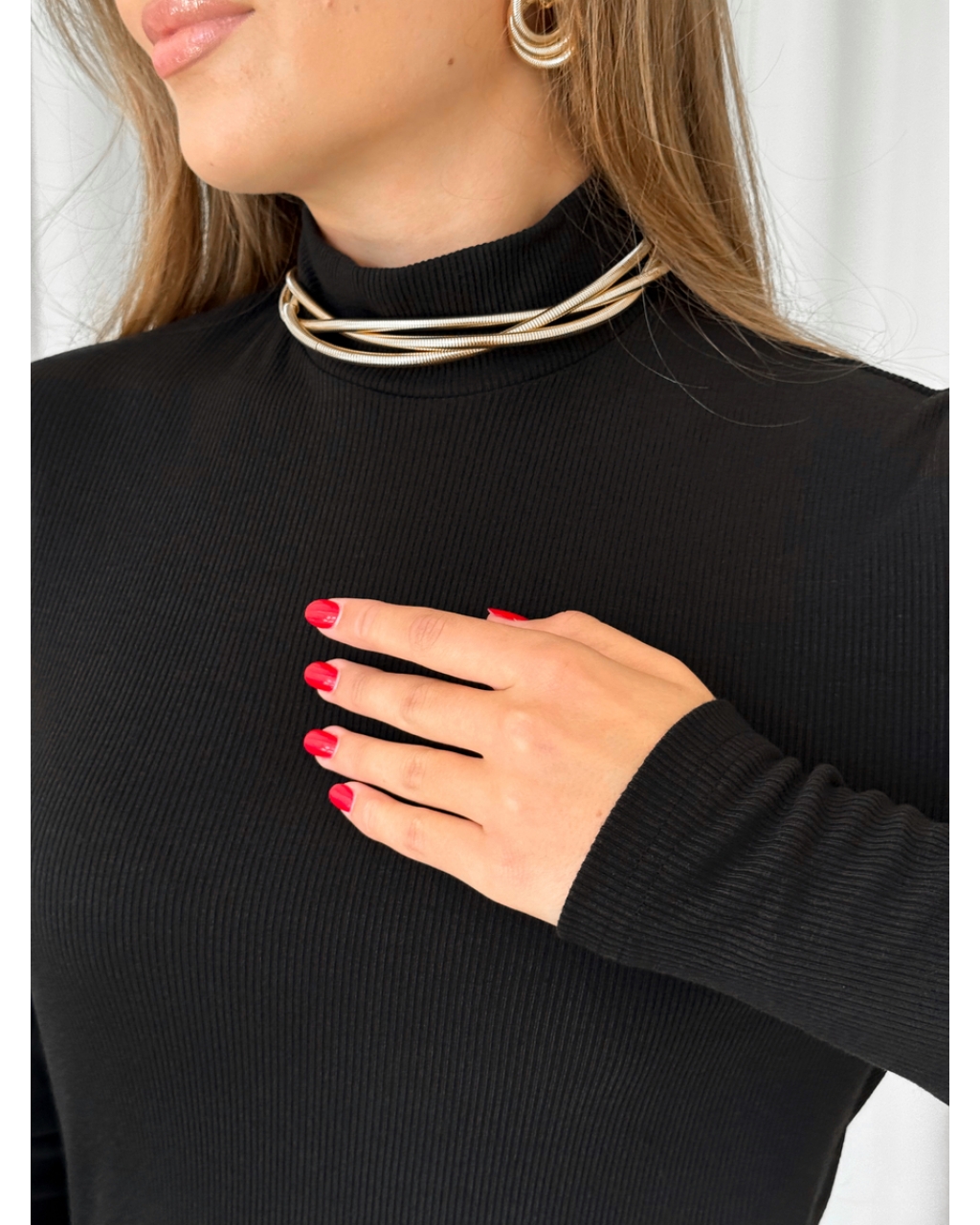 Сукня-гольф у рубчик чорна Merlini Молла 700001721