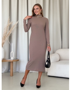 Сукня-гольф у рубчик бежева Merlini Молла 700001722