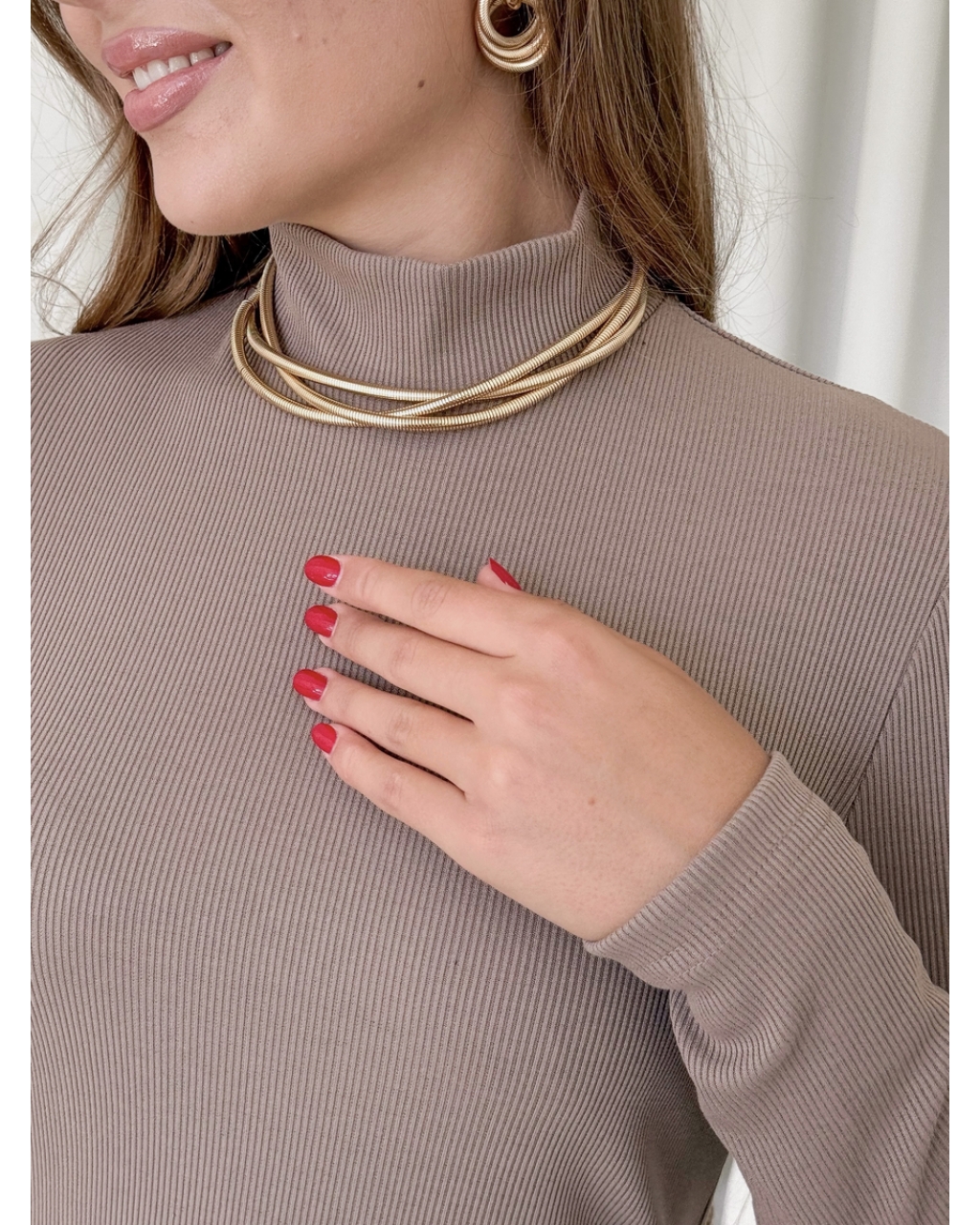 Сукня-гольф у рубчик бежева Merlini Молла 700001722