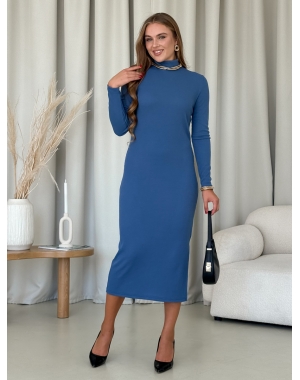 Сукня-гольф у рубчик синя Merlini Молла 700001723