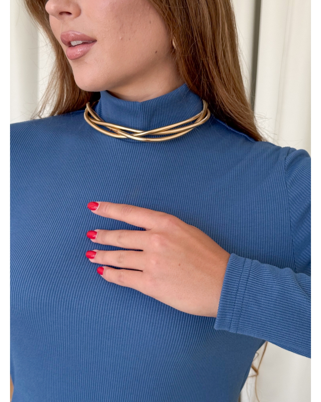 Платье-гольф в рубчик синее Merlini Молла 700001723