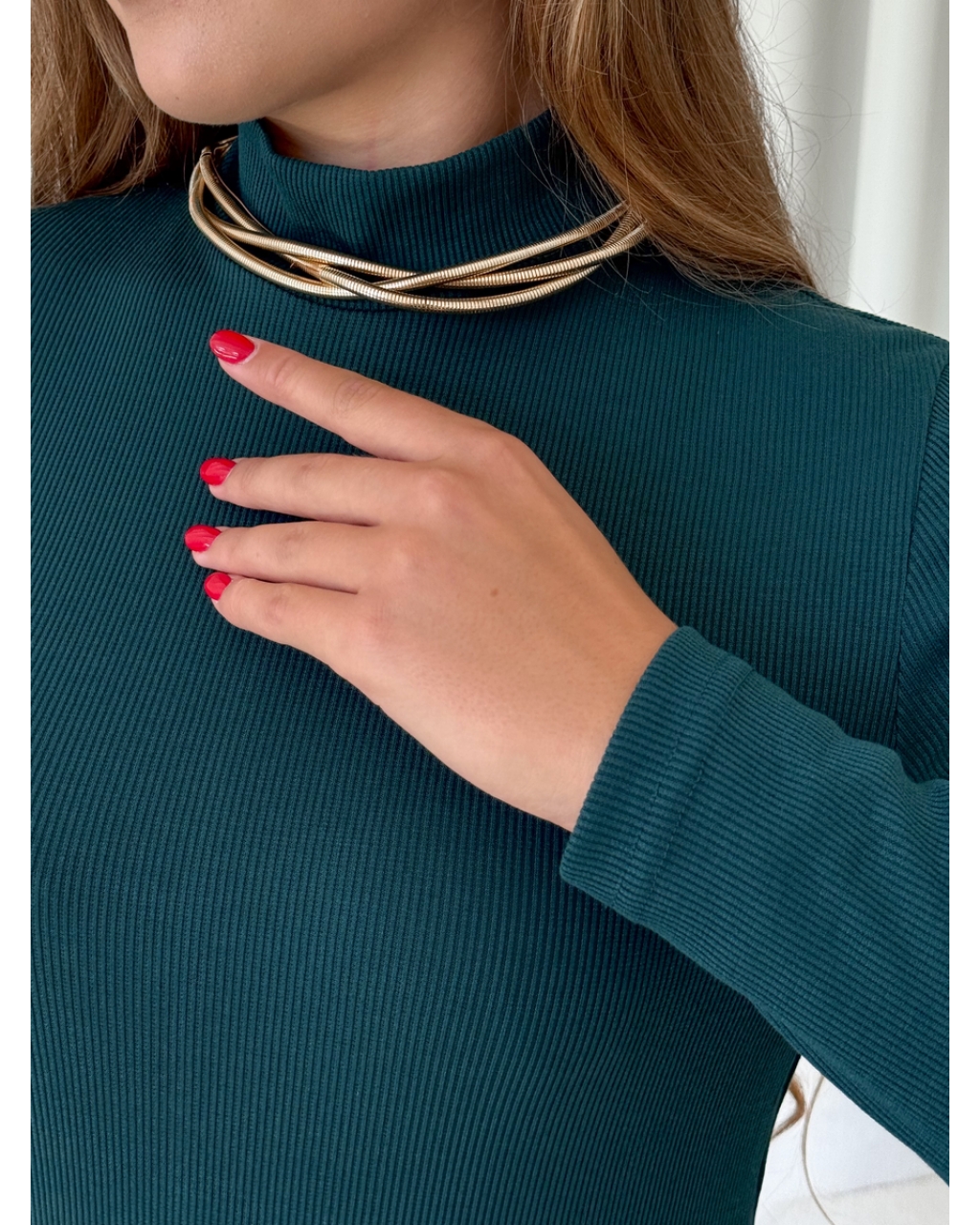 Сукня-гольф у рубчик зелена Merlini Молла 700001725