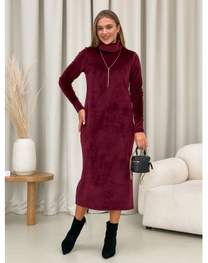 Тепла довга сукня на флісі бордова Merlini Тоффа 700001762