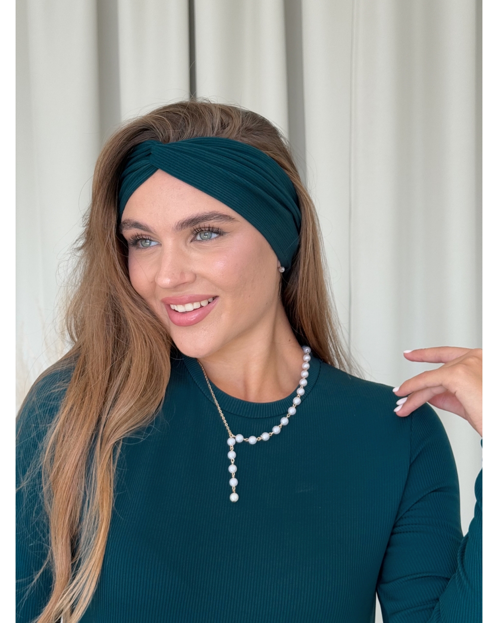 Тепла вільна сукня рубчик на флісі зелена Merlini Боза 700001804